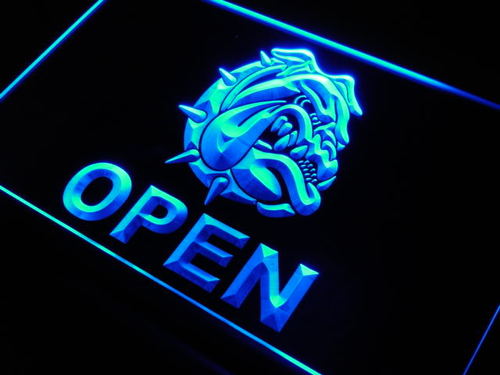 OPEN Bull Dog Neon Light Sign